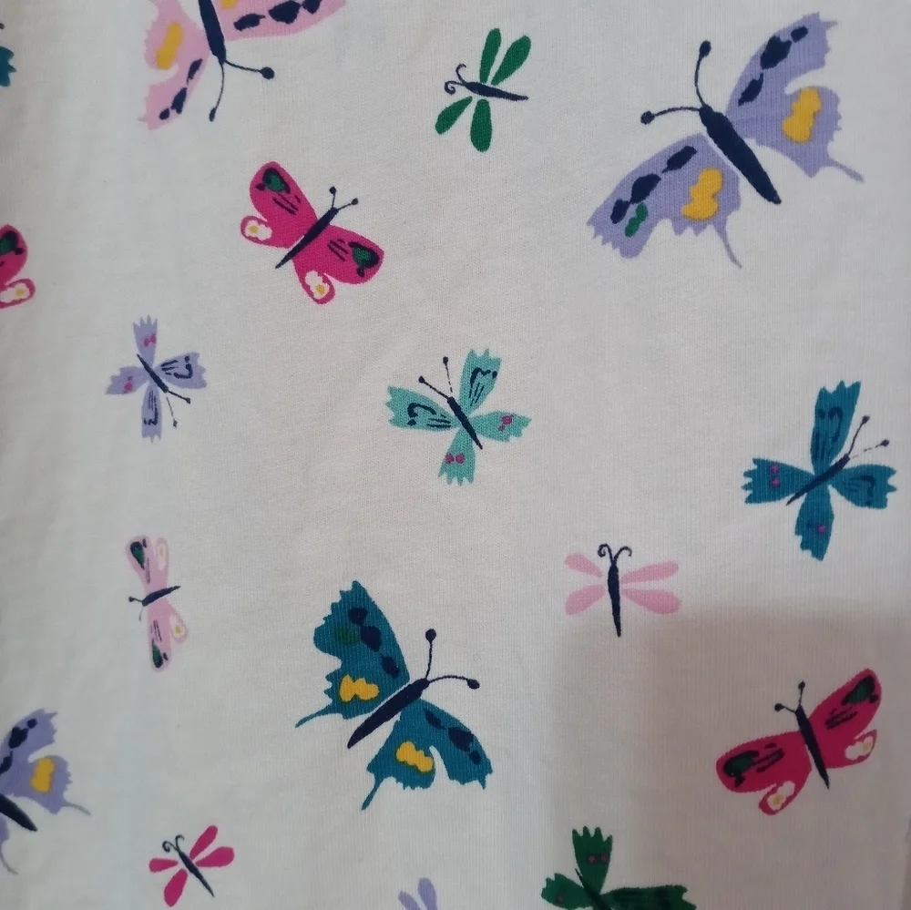 Hanna Andersson Girls 6-7 Sleeveless Butterfly Dragonfly Dress Ruffle Collar